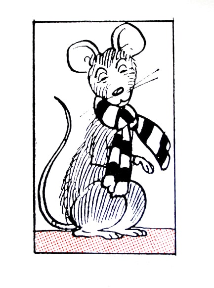 John Patrick Reynolds_Comic Art_Oor Wullie’s pet mouse Jeemy (in a scarf)-min