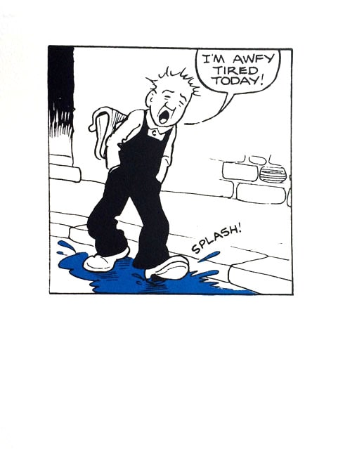 John Patrick Reynolds_Comic Art_Oor Wullie in a Puddle-min