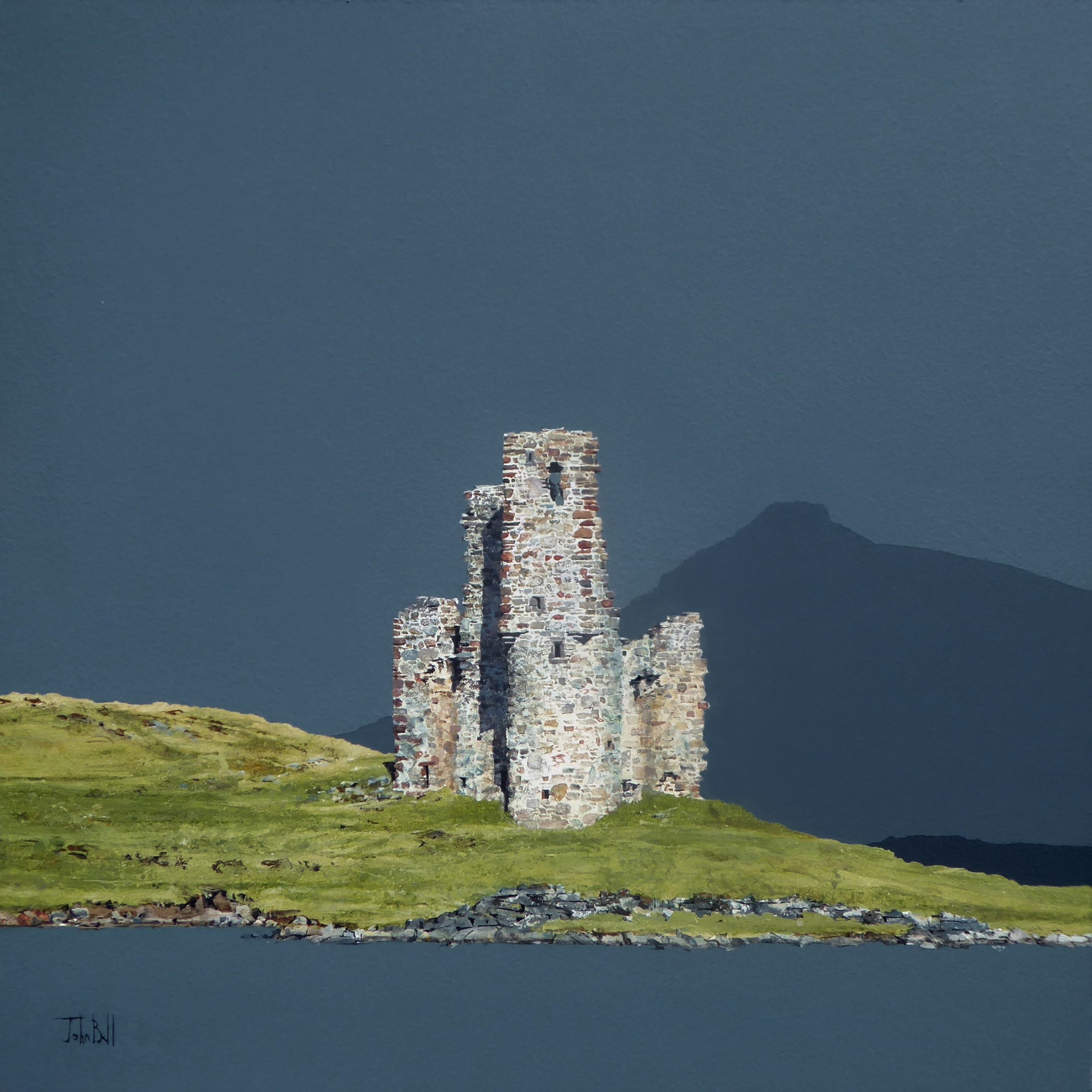 Ardvreck Castle and Quinag (size 18 x 18 inches)-min