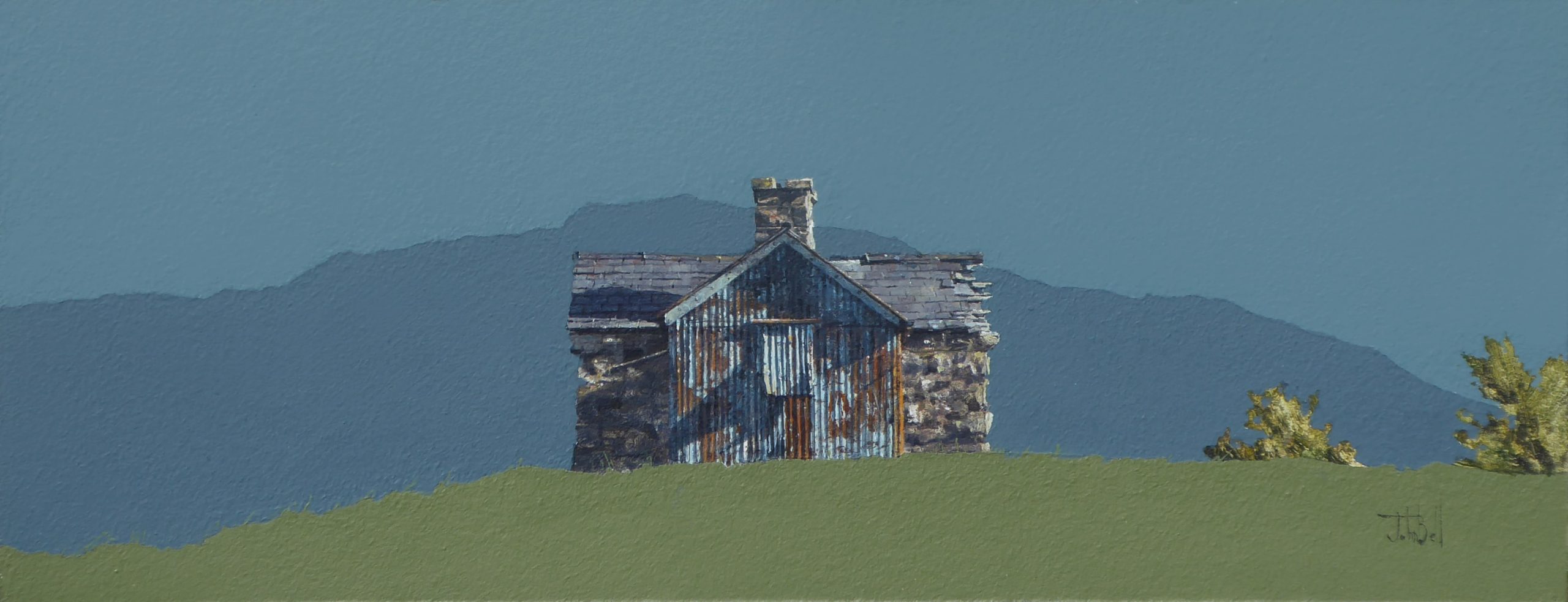 Bothy on a Knoll, Elphin (size 18 x 7 inches)-min