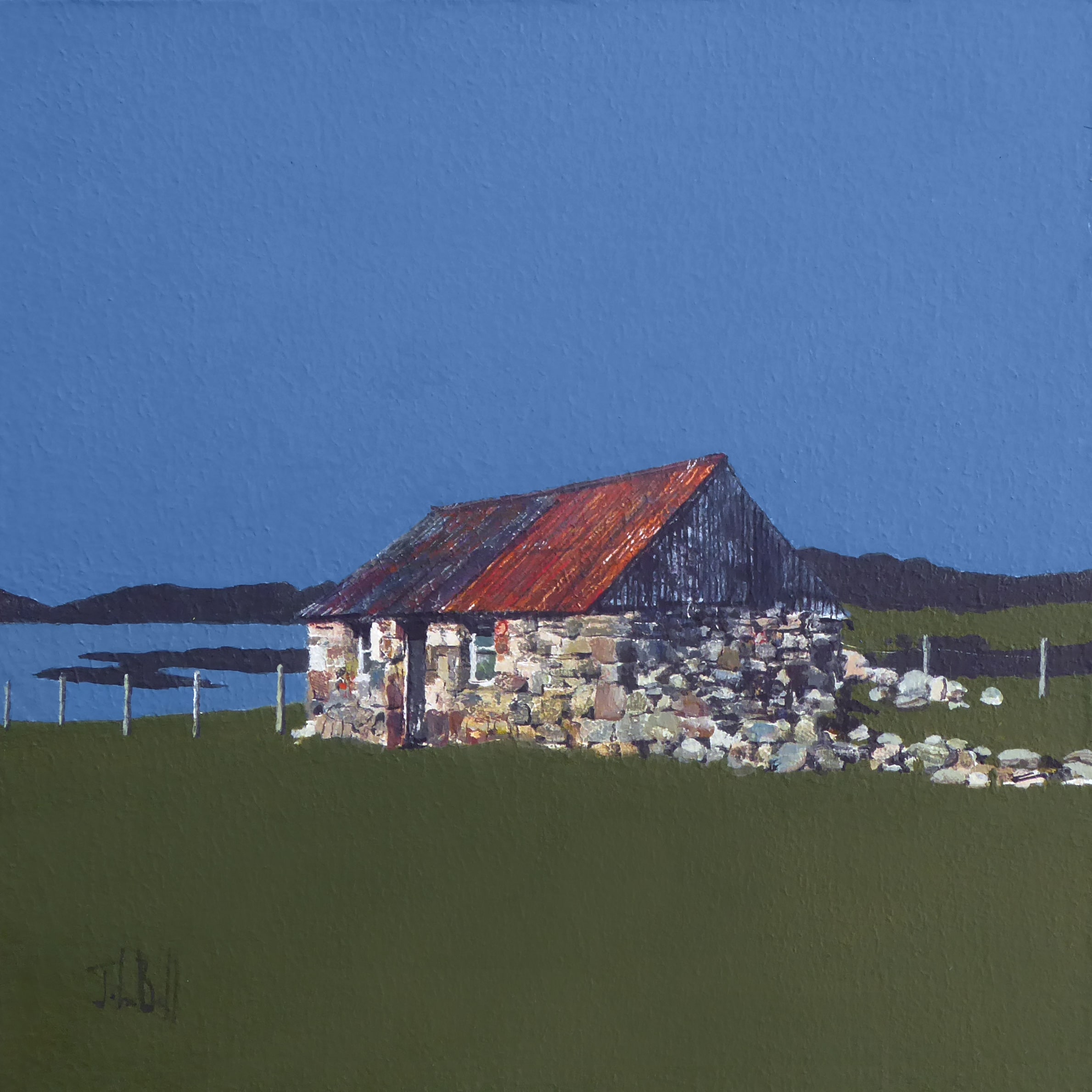 Wee Salmon Bothy and Loch Linnhe (size 6 x 6 inches)-min