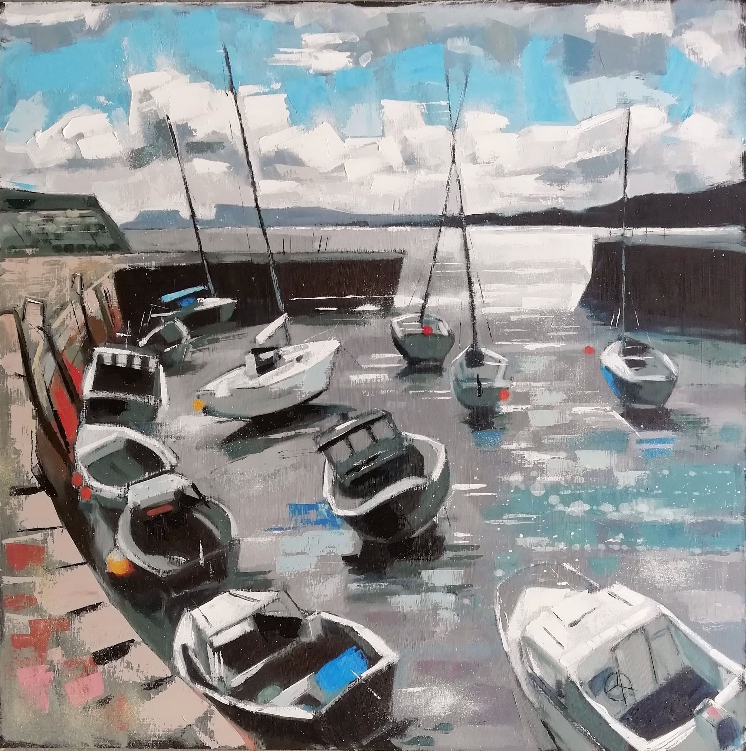 Dysart Harbour, Looking Out, 60 x 60cm-min