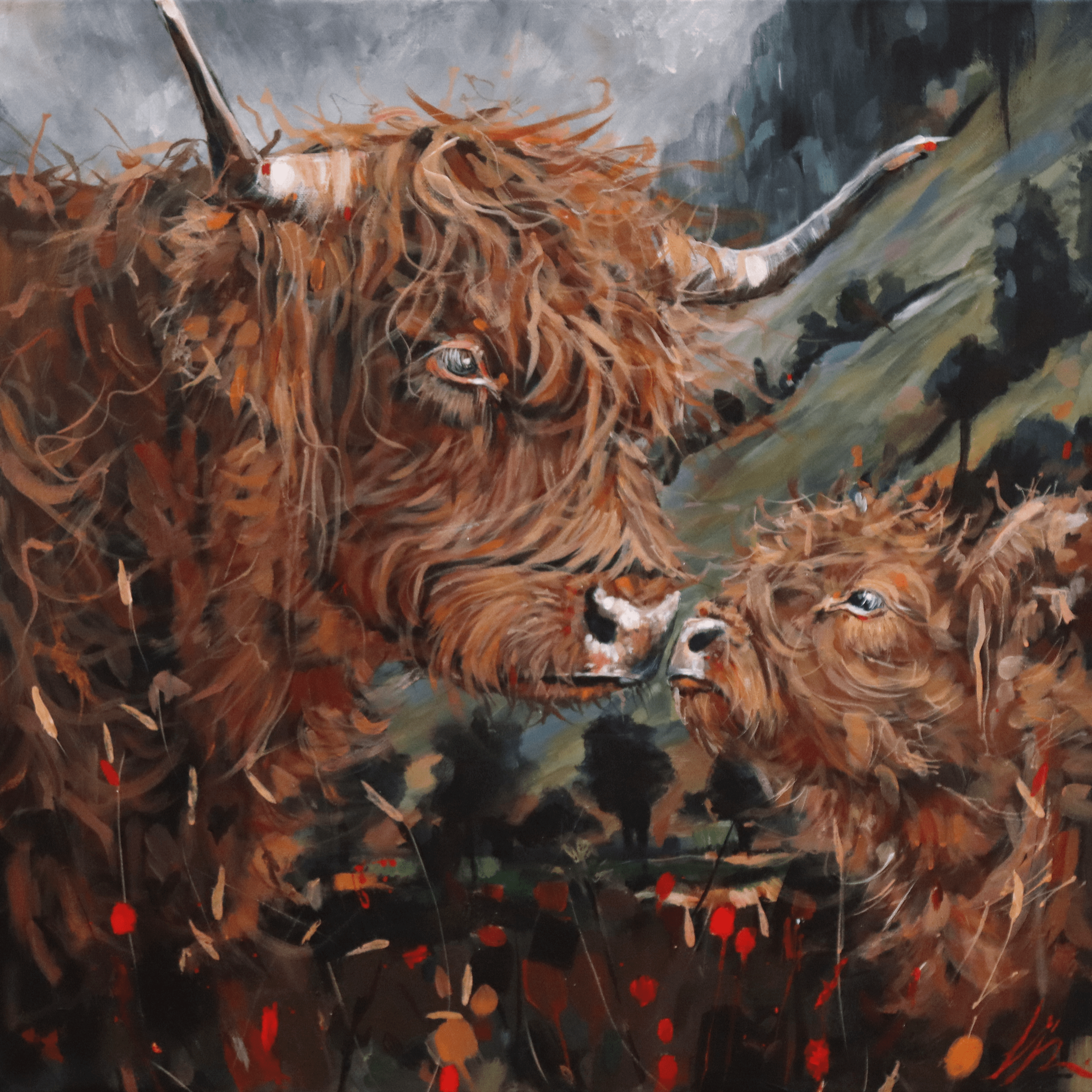 Lisa_Stuart_Highland_Cow_and_Calf-min