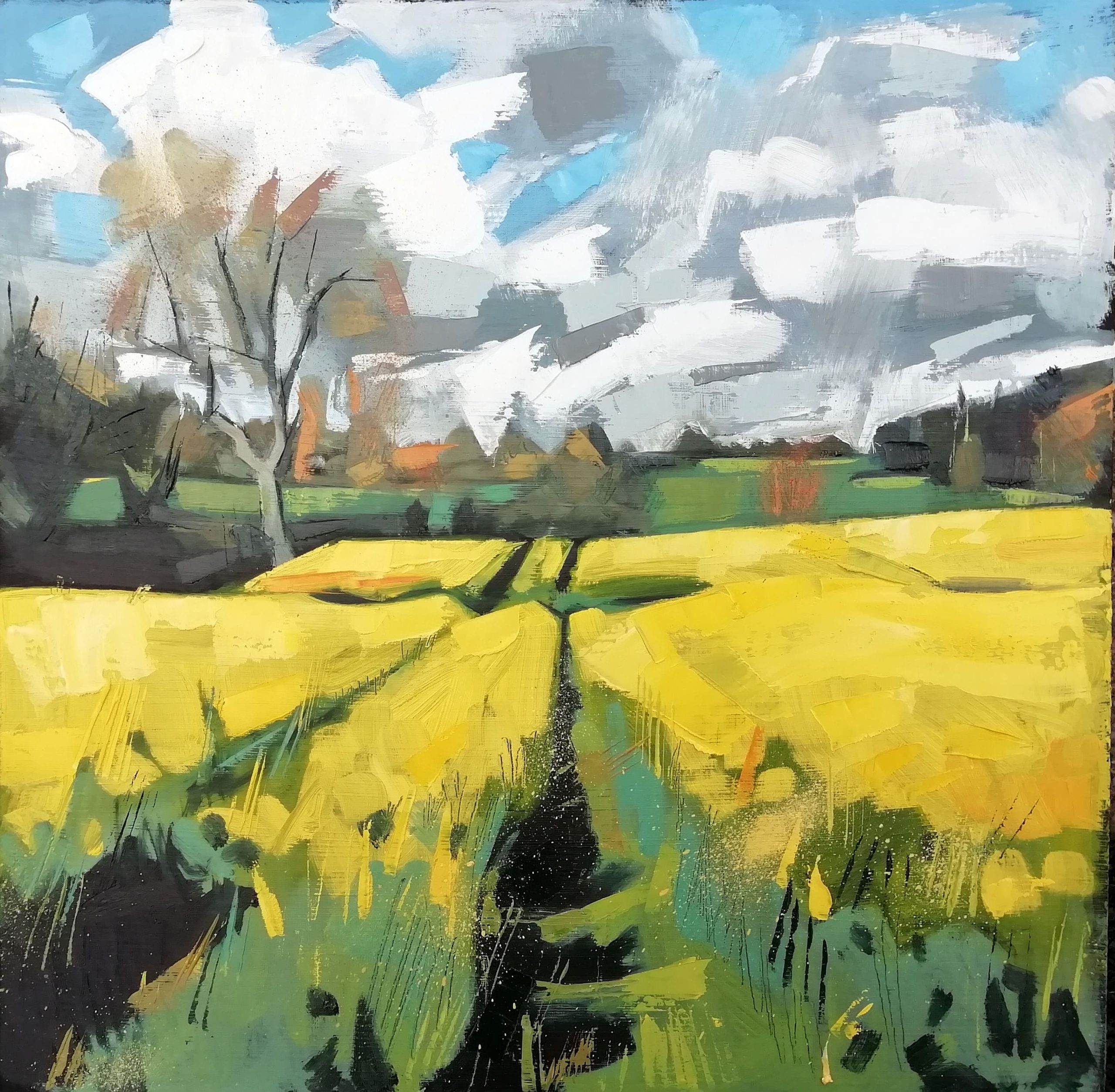 May Landscape near Dumfries 40 x 40cm-min