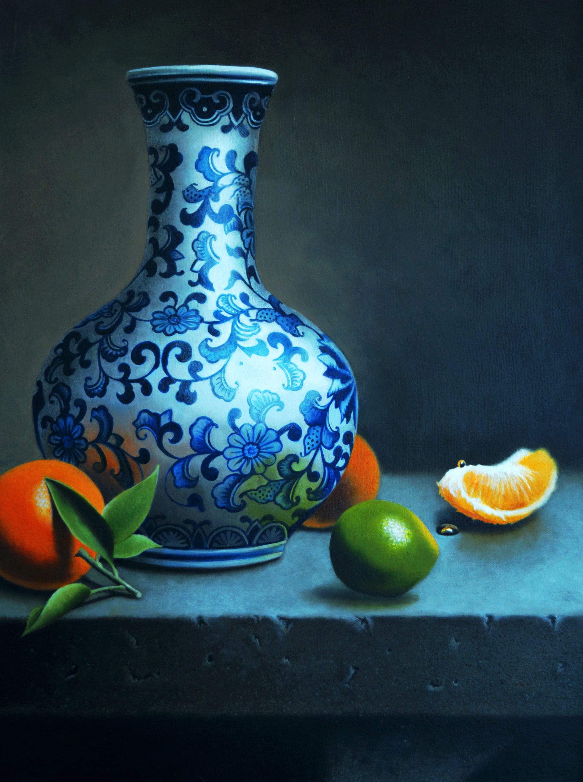 Produce & Porcelain, Oil on Canvas, 41cm x 31cm, £1400-min